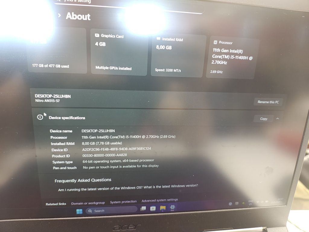 Лаптоп Acer Nitro 5