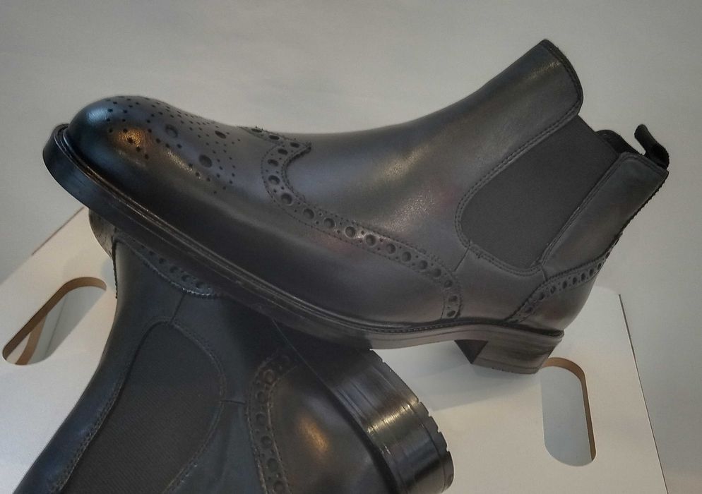 Ghete chelsea 44 brogue premium Tataly NOI piele naturala moale