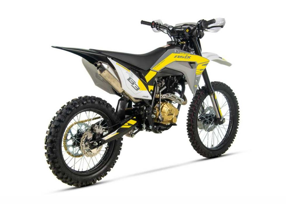 Motocicleta Cross/Enduro Asix XB83, 250cc, roti 21/18, gri-galben,