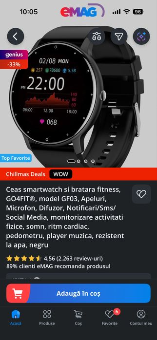 Smartwatch compatibil IOS si Android