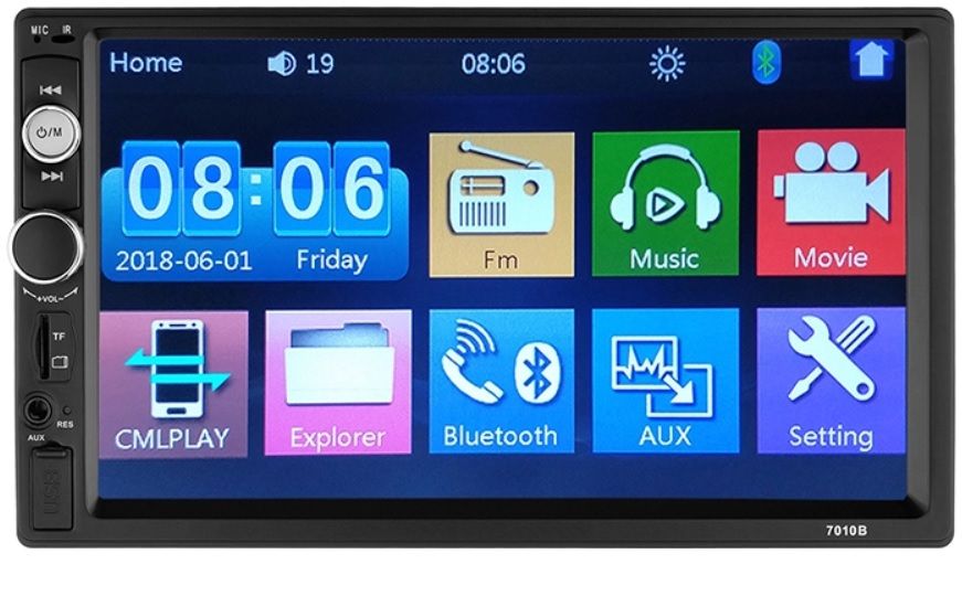 Casetofon Dvd Mp3 Auto 7inch Bluetooth 2Din Navigatie prin MirrorLink