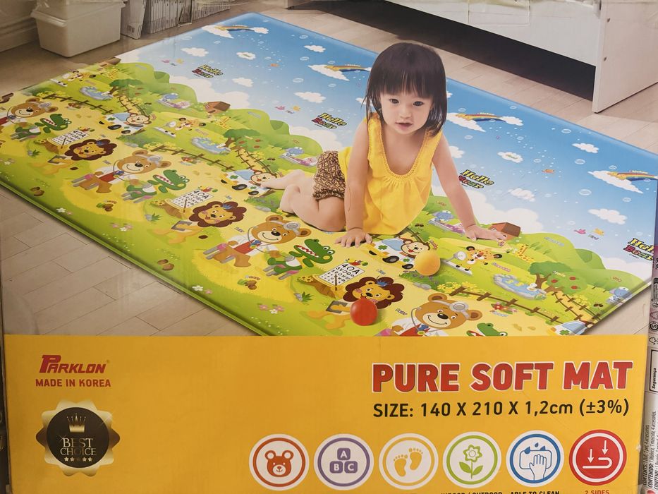 Детский двусторонний игровой коврик Parklon 215 см на 140 см