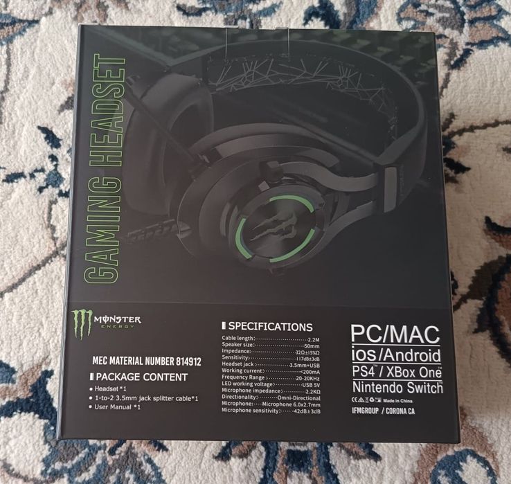 Casti gaming Monster cu leduri