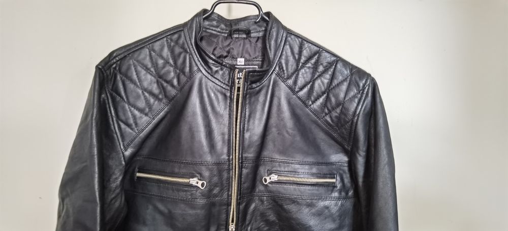 Geci piele tip cafe racer