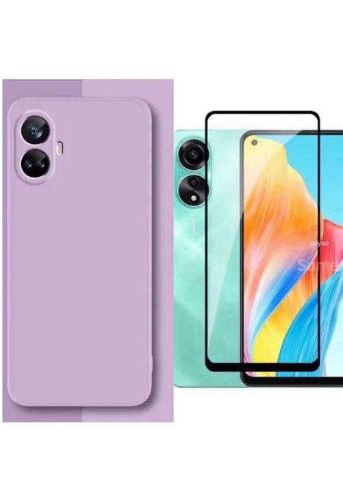 Oppo A38/A58/A78/Reno 10 12F 13F 14F Husa Soft Fin+Folie Sticla/Silico