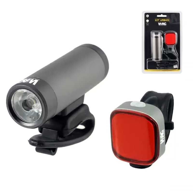 Комплект LED светлини за велосипед WagBike USB, Акумулаторни, Фар/Стоп