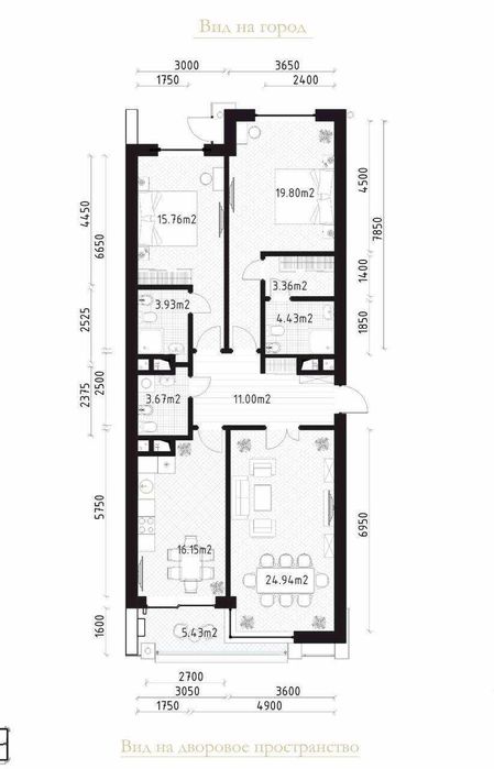110м2 коробка с кадастром в новостройке Urban Stroy на Паркентском
