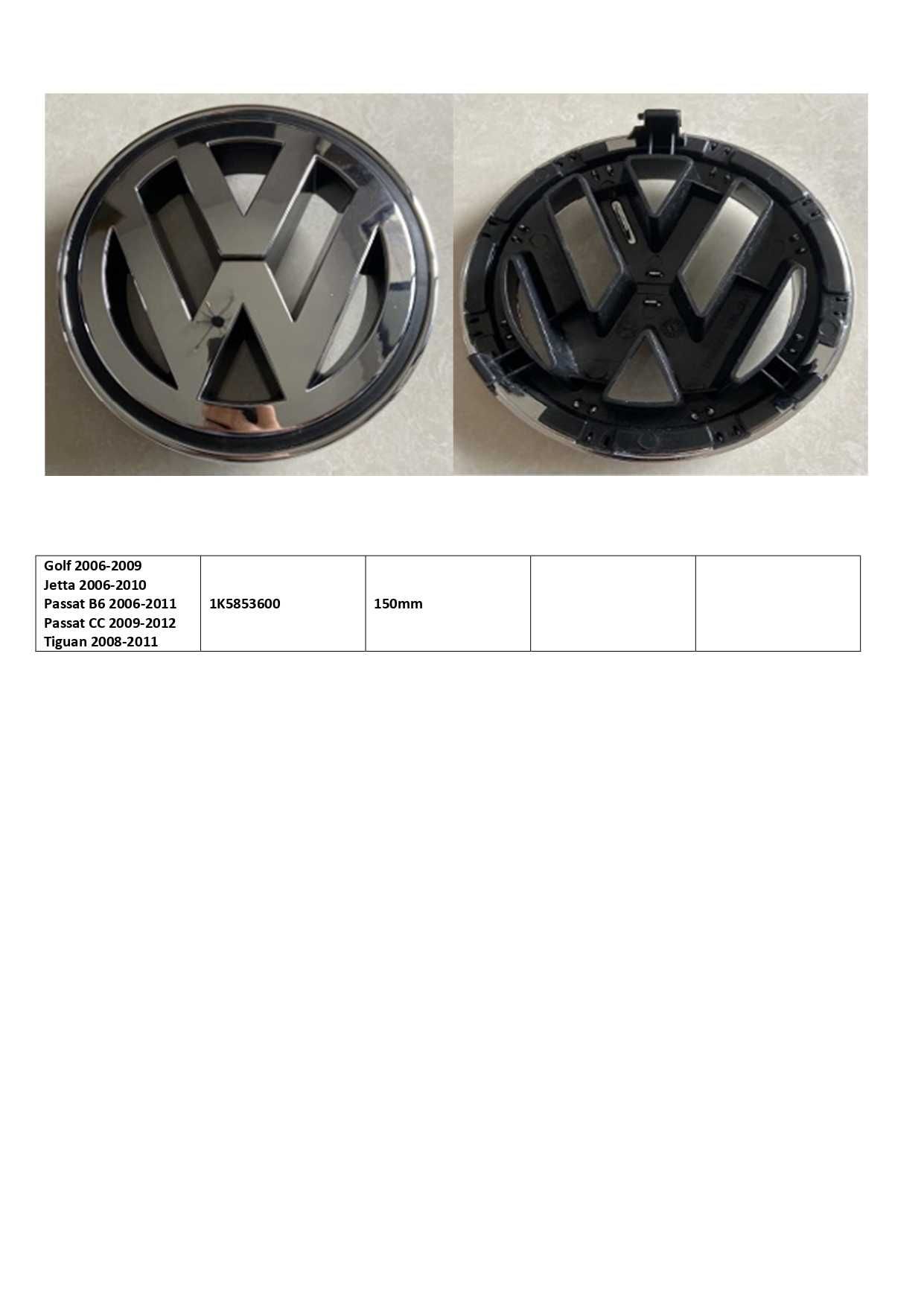 Емблеми VW Golf,Passat,Tiguan,Polo,Transporter,Jetta,Vento