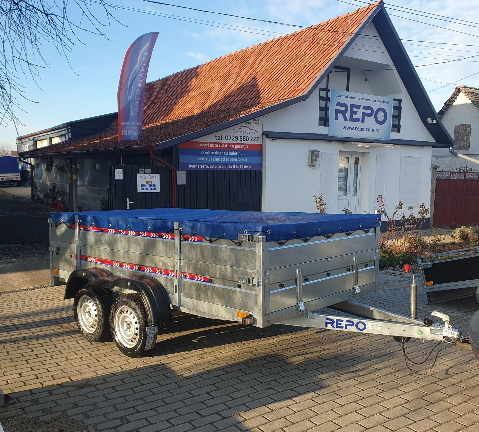 Remorca QED Tandem cu obloane duble 3x1,6x0,60m