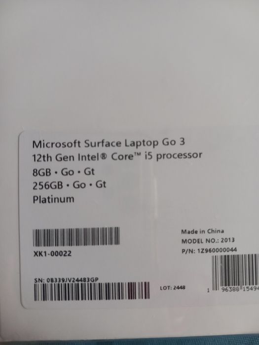 Laptop Microsoft Surface Go 3,256 GB,sigilat.