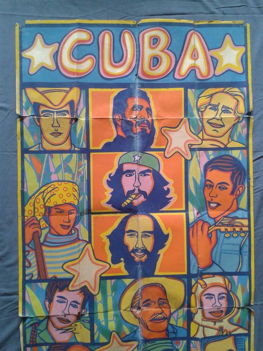 Плакат, Уникален, Куба, Революция, Водачи, Голям
