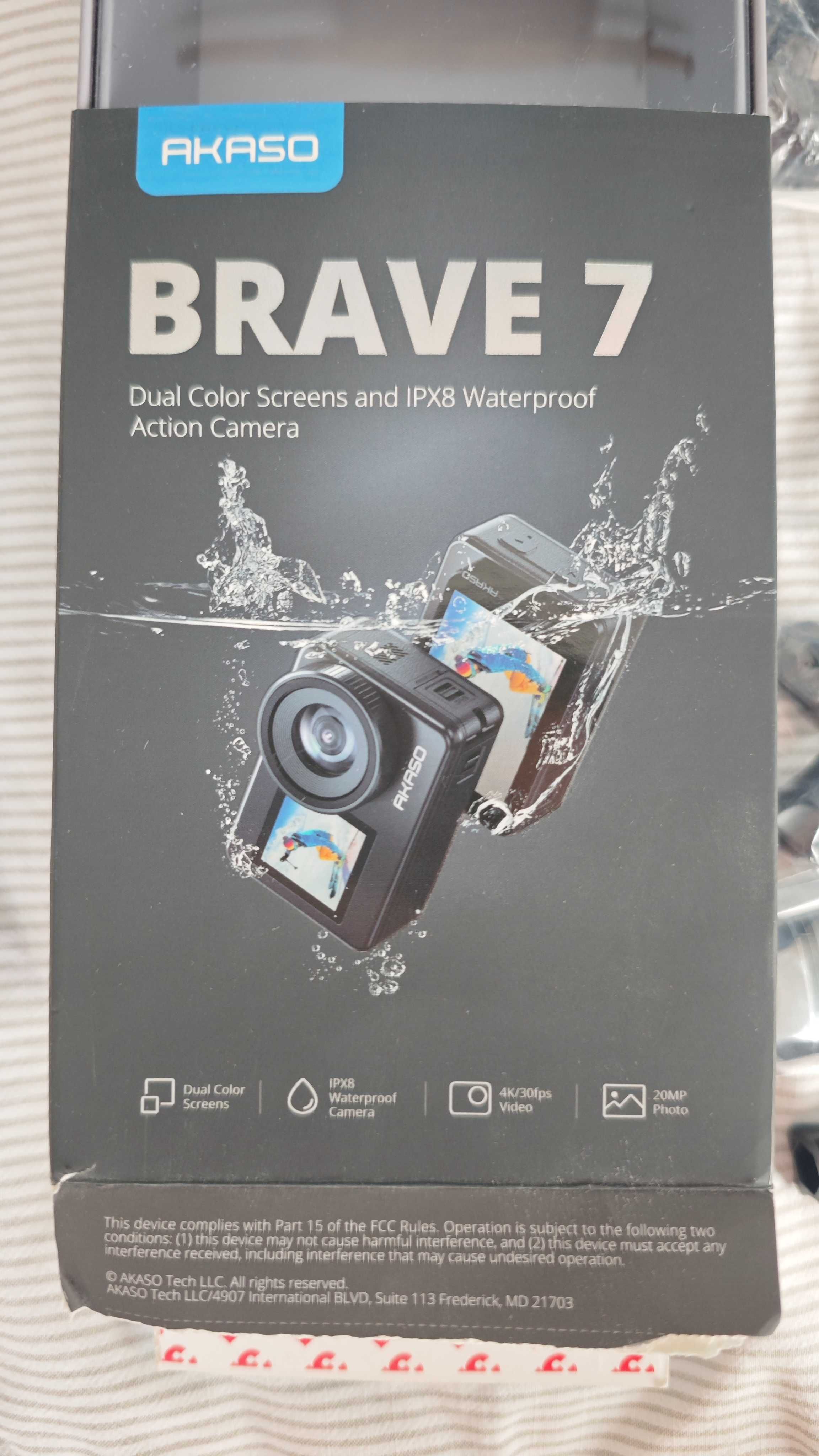 Екшън камера 4k/30fps Akaso Brave 7 + Допълнителни Аксесоари