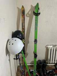 Лыжи,ботинка,шлем и очки