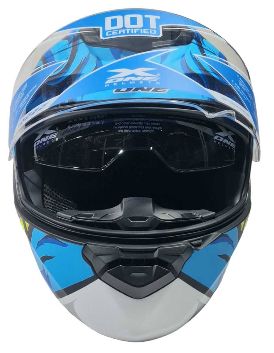 Каска Мотор синя размер М 57-58см X-ONE LVS Helmets