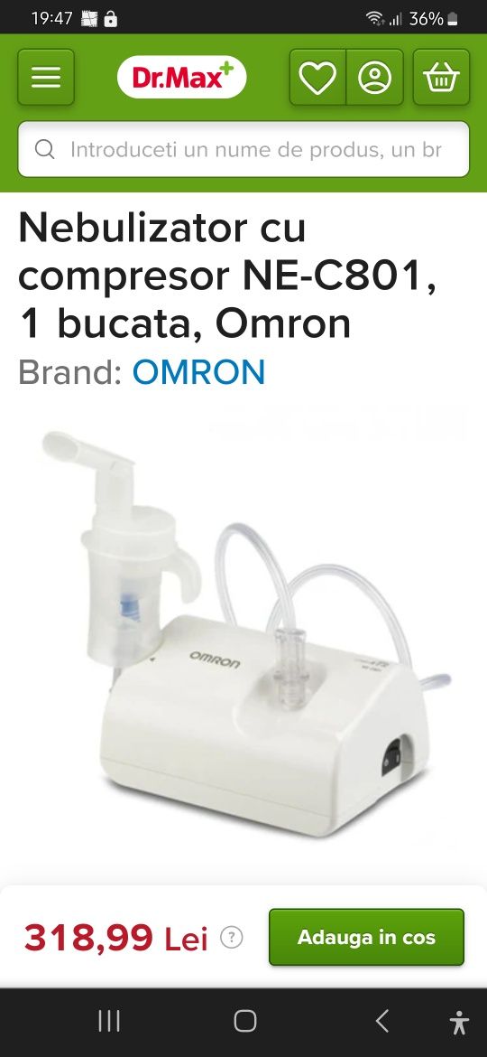 Omron, nebulizator cu compresor NE-C801,  
Brand: OMRON