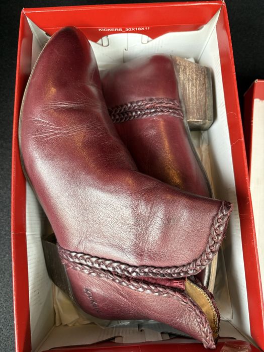 Ghete / Botine bordeaux piele naturala Kickers, masura 41
