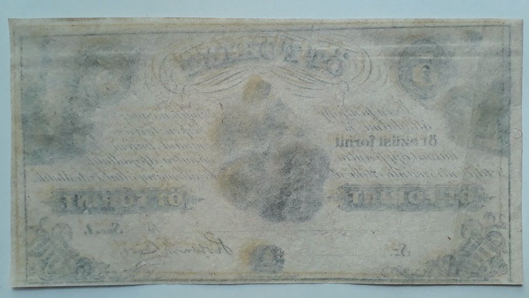 1 + 2 + 5 Forint 1852 Ungaria, Kossuth Lajos bancnota veche