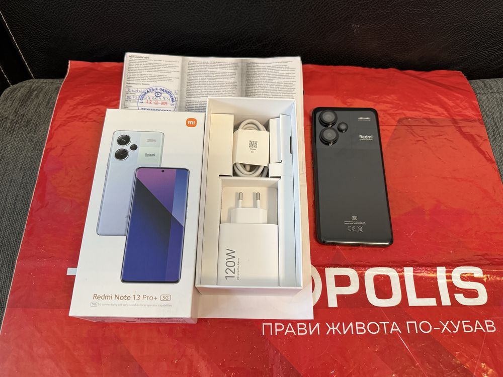 КАТО НОВ 256GB Redmi Note 13 Pro + 5G Technopolis Гаранция 2г plus
