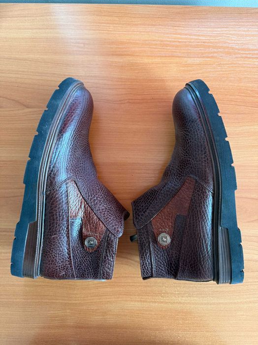 Мъжки кожени боти – кафяви, номер 41