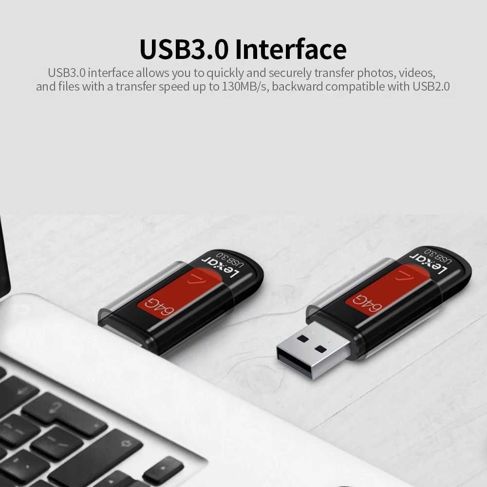 (64 gb) USB 3.0 юсб флешка fleshka Lexar JumpDrive S57 для компьютера