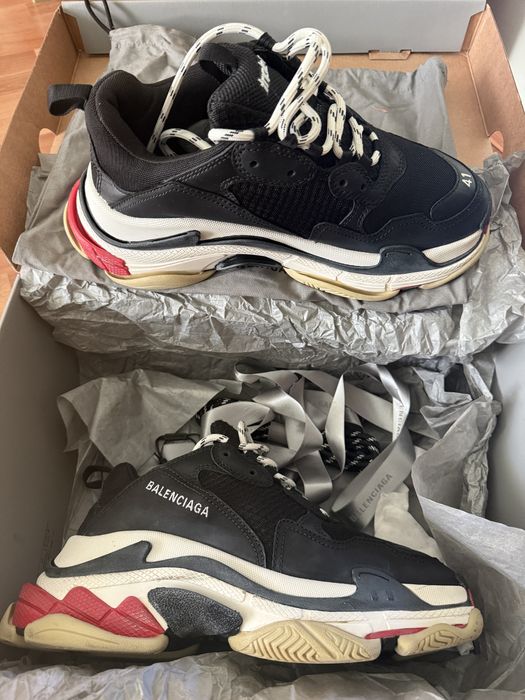 Vand  Sneakers Balenciaga, Triple S Trainers, Red Blak, Efect Uzat