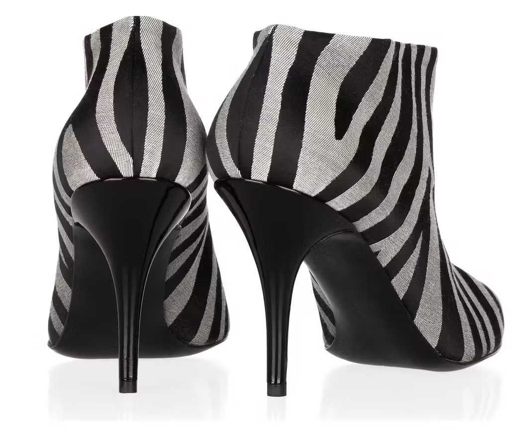 Stella McCartney Animal Zebra Patterned Canvas Ankle Дамски Обувки 36