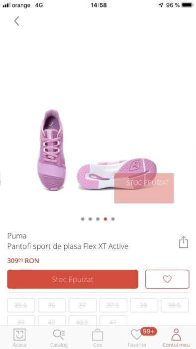 Vând adidași originali Puma, aproape noi, mărimea 39