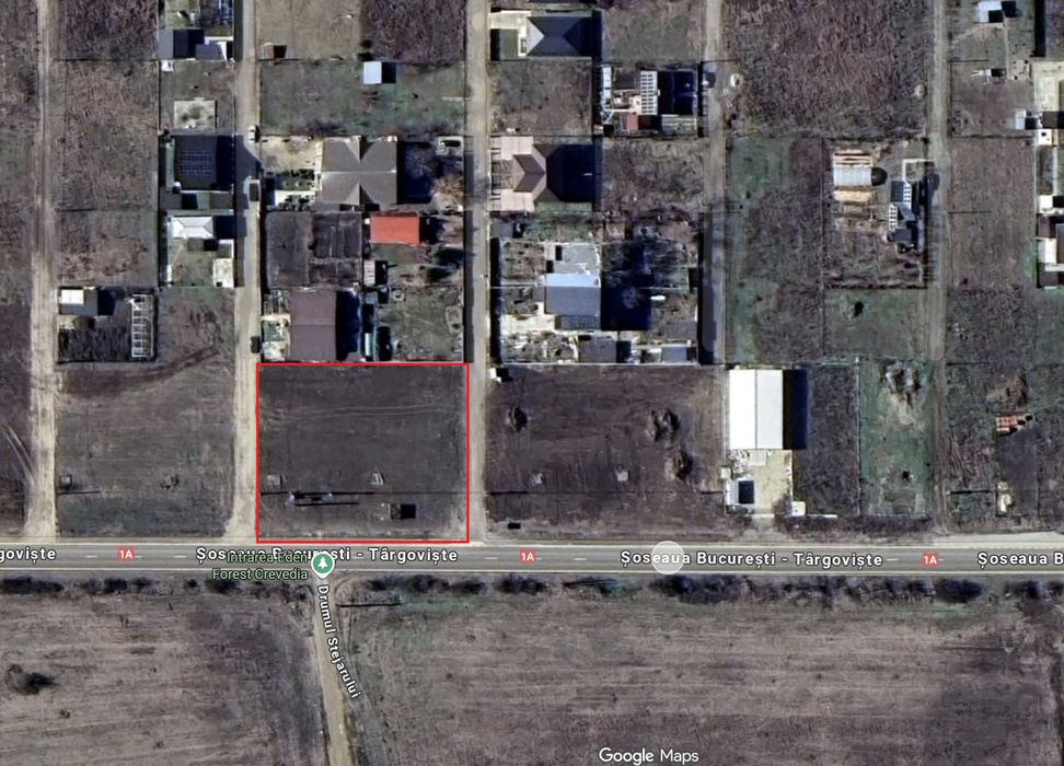 Teren 2.148 mp la DN1A, 3 fronturi, Crevedia – lângă Academia Titi Aur
