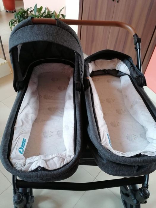 Cărucior gemeni landou + parte sport