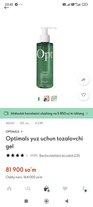 Oriflemdan 500 xel maxsulotlar Buxoro böylab dastafka bor