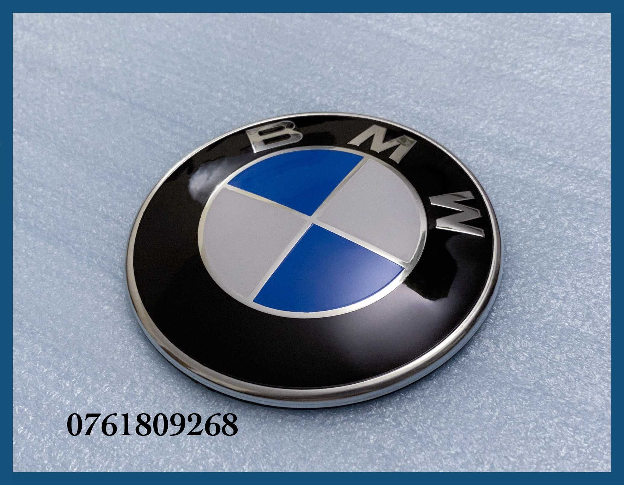 Emblema logo BMW pentru capota / portbagaj 82mm cu 3 orificii