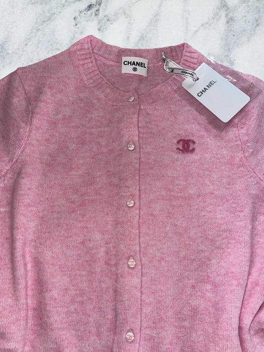 chanel шанел розова блузка плетена мека с копчета риза топ тениска