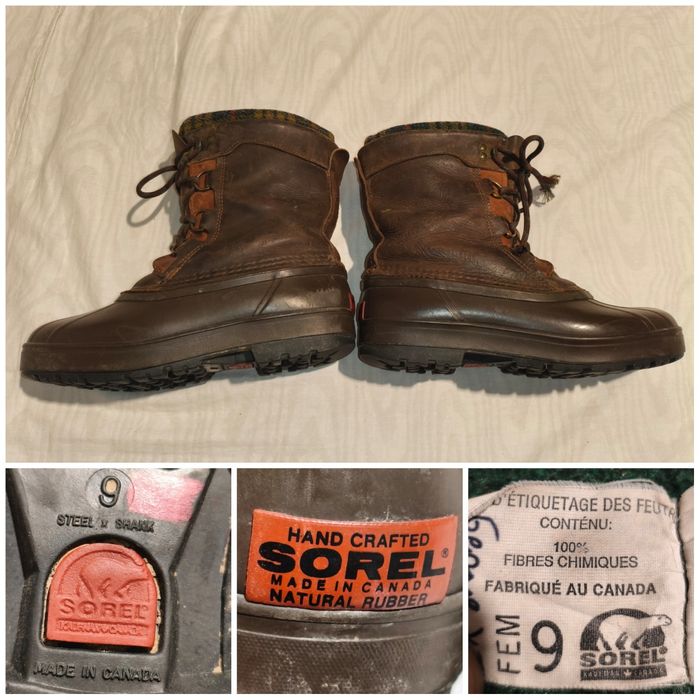 Bocanci Sorel Steel Shank Made in Canada mărime 9 impermeabil cauciuc