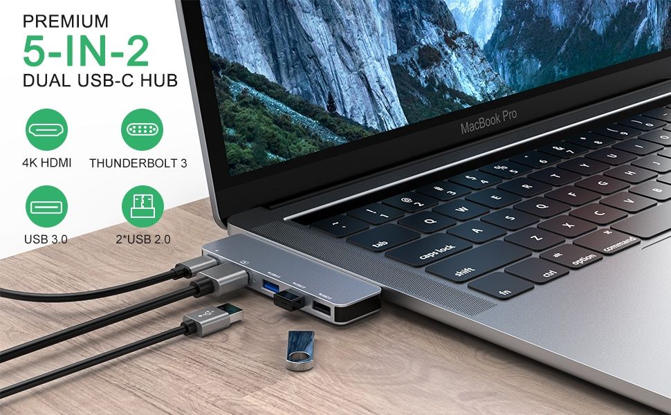Raycue USB C Adapter for MacBook Pro