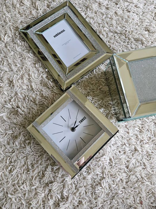 Set decorativ nobilacasa: rama foto, ceas, cutie de bijuterii