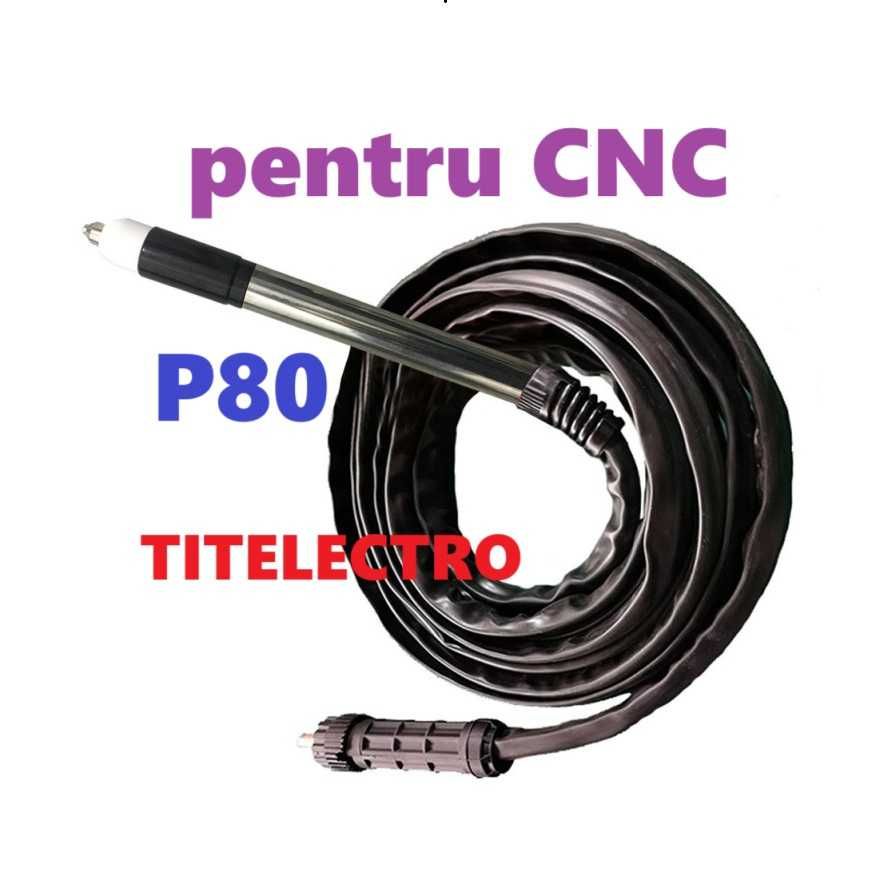 Pistolet taiere cu plasma P80 pentru CNC cu conector central, 10 metri