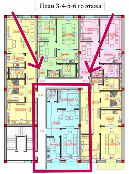 Продаётся квартира в Юнусабаде улица Майкурган 48–50, 72 м²