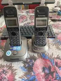Радиотелефон телефон стационарный домашний с двумя трубками Panasonic