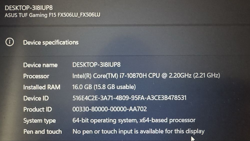 Asus TUF F15 1660Ti лаптоп 144Hz