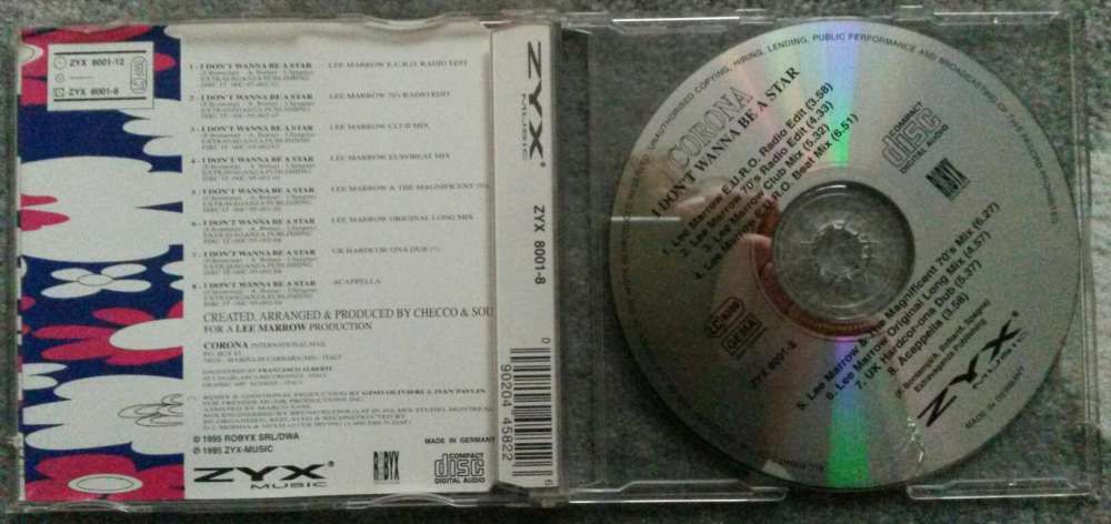 Corona - I Don't Want To Be a Star (CD audio single)