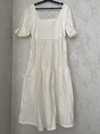 Продам новое льняное платье бренда Uniqlo длины миди.