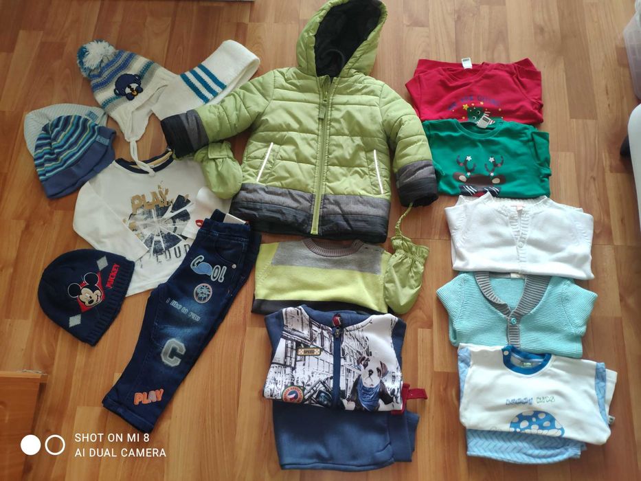 Детски дрешки и  зимно яке размер 80-86