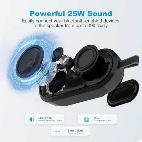 Нова Bluetooth колонка 25W IP67 водоустойчива TWS 14ч мощен звук бас