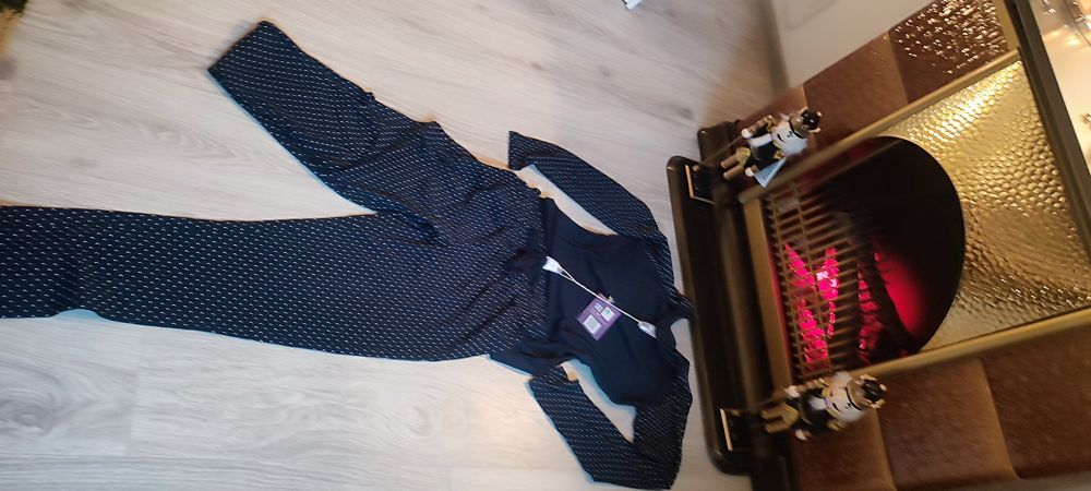 Pijama nouă, cu eticheta, albastru închis, Elle Nor, bumbac 100%