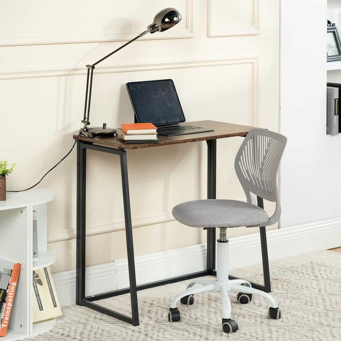 Scaun de birou ergonomic FurnitureR, reglabil, rotativ,gri Morandi
