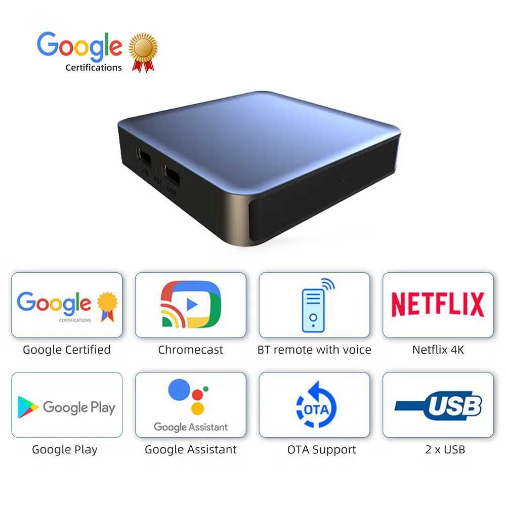 НОВ TV BOX Dcolor GD2 Certified Google TV 12 S905Y4-B AV1