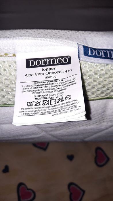 Vand topper Dormeo neutilizat 80×190