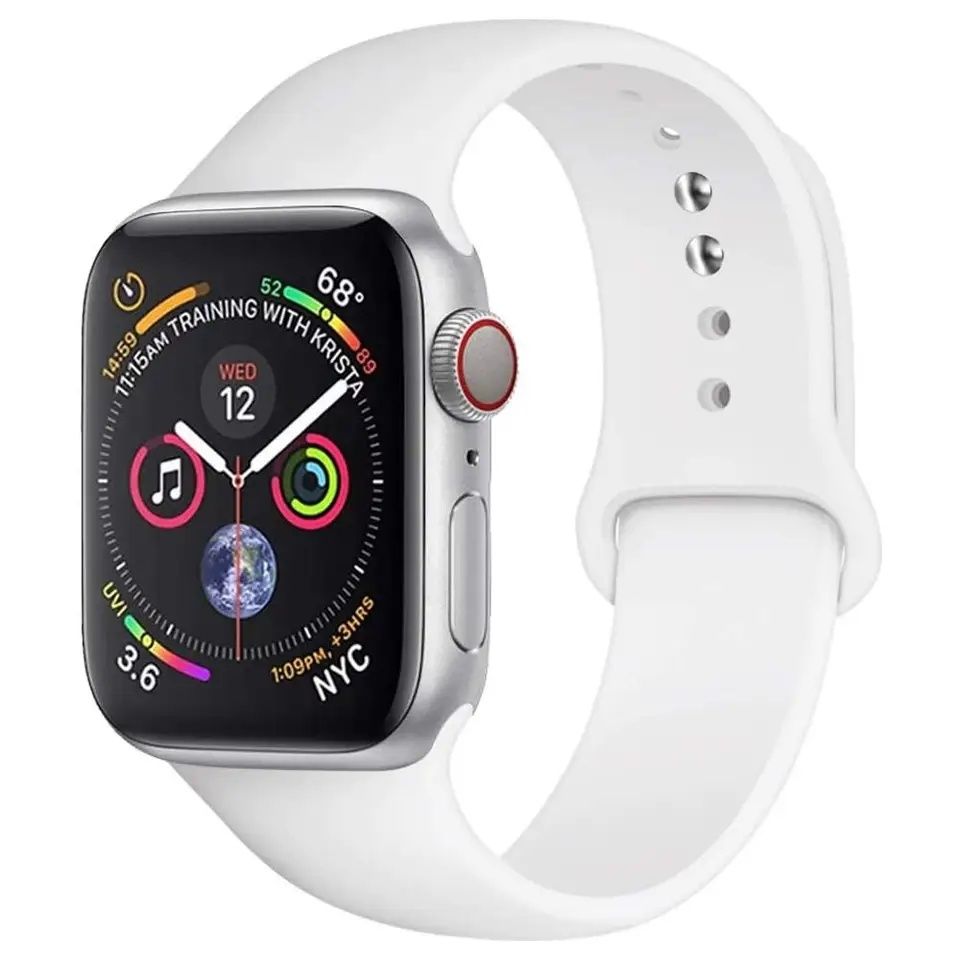 Brățară Apple Watch silicon. Alb. Măsură adult M-L 38 40 41 mm