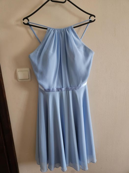 Светло синя официална рокля