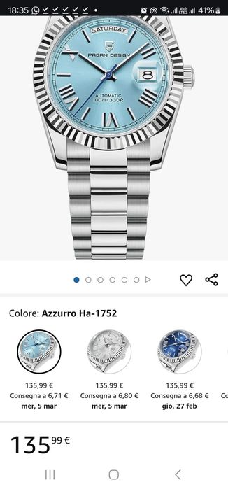 Oferta! Ceas de bărbați Pagani Design, oțel inoxidabil de 36 mm,